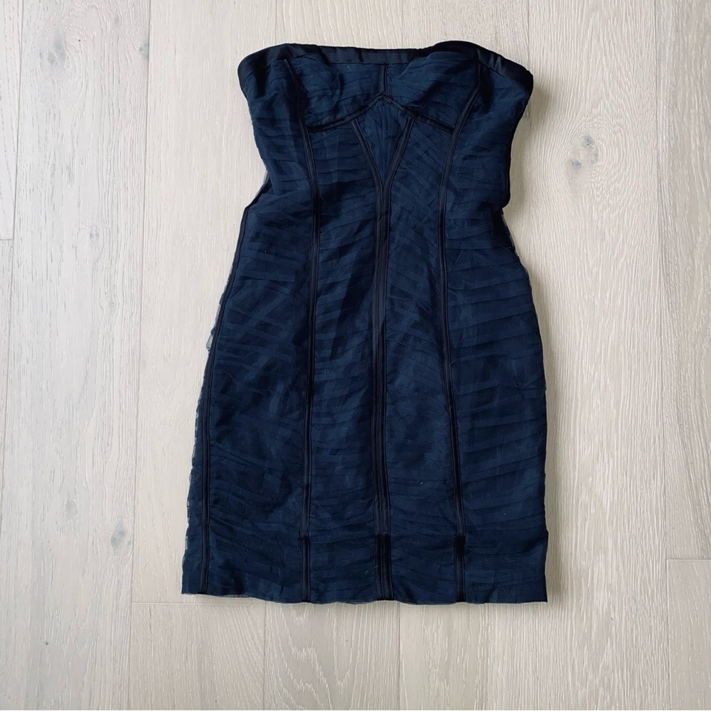 BCBGMaxAzria corset style mini strapless dress. Size zero
